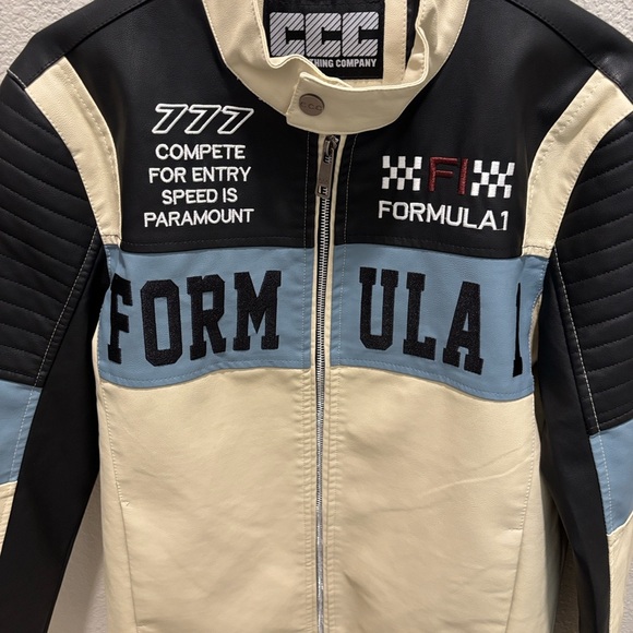 Black and Cream Racing Jacket - Picture 2 of 6